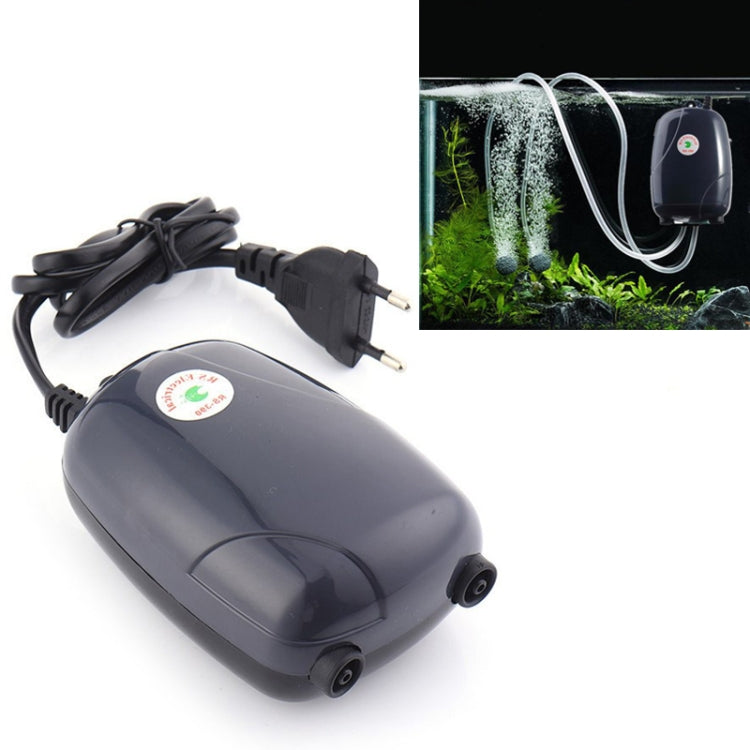 RS-390 220V 5W Doppie uscite Flusso regolabile Pompa d'aria silenziosa per acquario Pompa d'aria per ossigeno per acquario, 5W RS-390 220V 5W Doppie uscite Flusso regolabile Pompa d'aria silenziosa per acquario Pompa d'aria per ossigeno per acquario, 5W